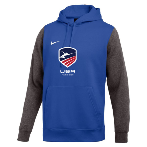 Nike Men's  USA Fencing Club Fleece Color Block Hoodie - Royal/Grey