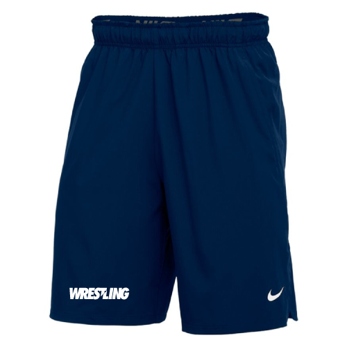 Nike Men's Wrestling Flex Woven Training Short W/Pockets - Navy/White