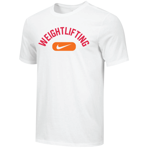 Nike Men's Weightlifting Swoosh Tee - White/Pink/Orange