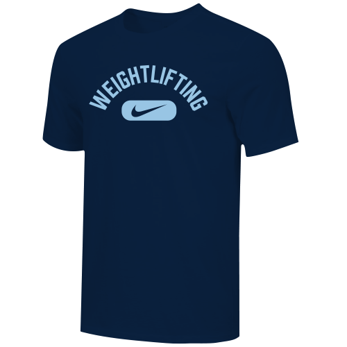 Nike Men's Weightlifting Swoosh Tee - Navy/Pale Blue