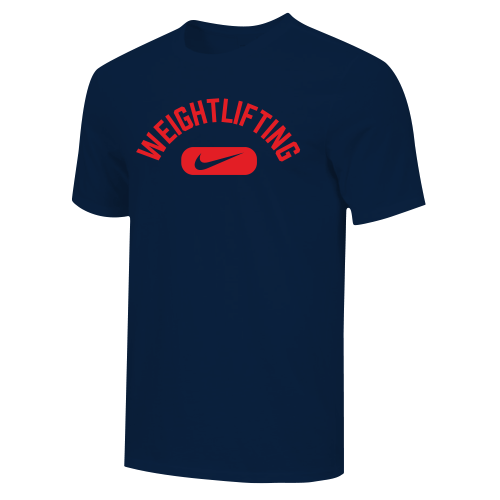 Nike Men's Weightlifting Swoosh Tee - Navy/Red