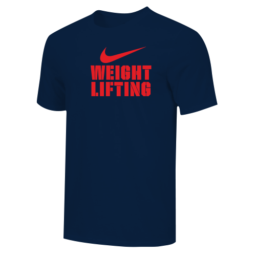 Nike Men's Weightlifting Stacked Tee - Navy/Red