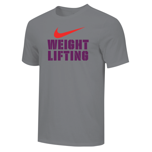 Nike Men's Weightlifting Stacked Tee - Grey/Red/Purple