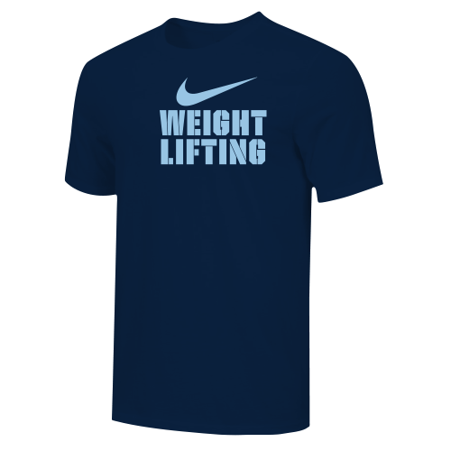 Nike Men's Weightlifting Stacked Tee - Navy/Pale Blue