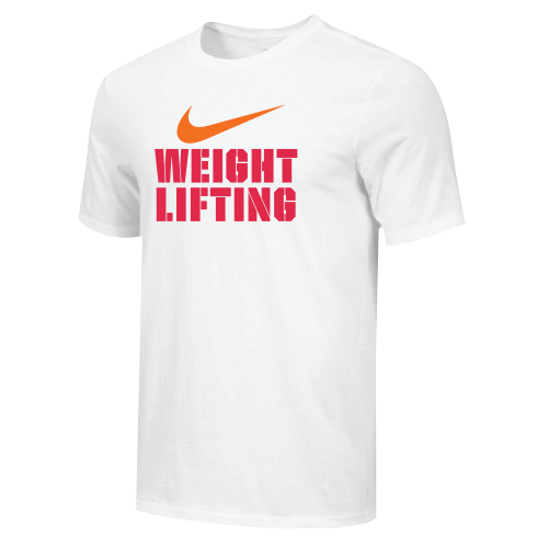 Nike Men's Weightlifting Stacked Tee - White/Pink/Orange