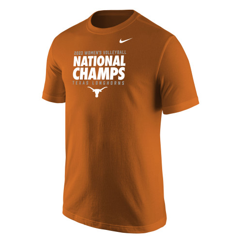 Nike Unisex Volleyball 2023 Women's National Champions Texas Longhorns Tee - Desert Orange