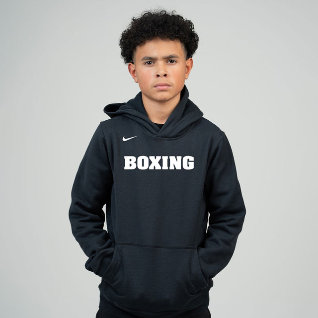 Nike Youth Boxing Pullover Club Fleece Hoodie - Black/White