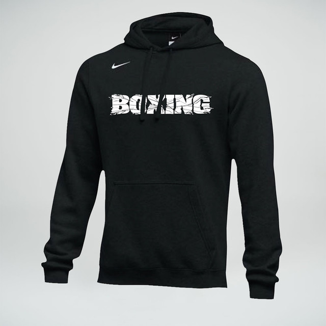 Nike Men's Boxing Shattered Logo Club Fleece Hoodie - Black/White