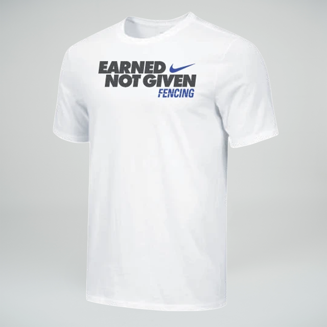 Nike Men's Fencing Earned Not Given Tee - White/Black/Blue