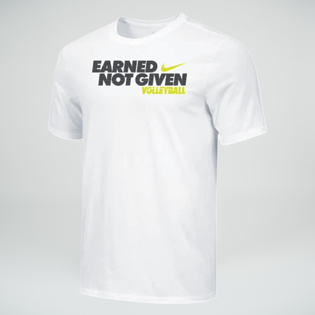 Nike Men's Volleyball Earned Not Given Tee - White/Black/Yellow