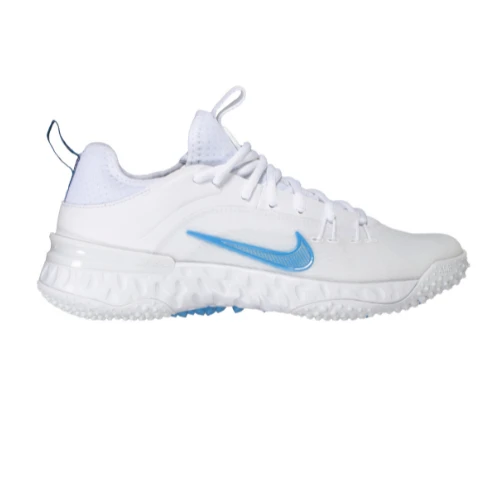 Nike Huarache 9 Elite Turf LAX Lacrosse Shoes - Color: 103 - White/ University Blue