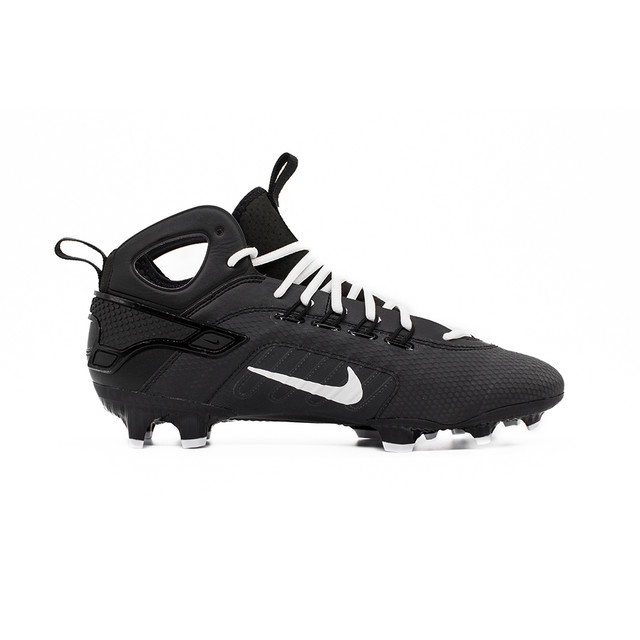 Nike Huarache 9 Elite Mid LAX Lacrosse Shoes - Color: 002 - Black/White
