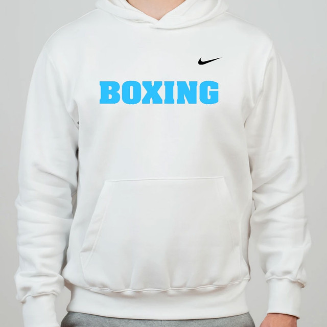 Nike Men's Boxing Club Fleece Hoodie - White/Sky Blue
