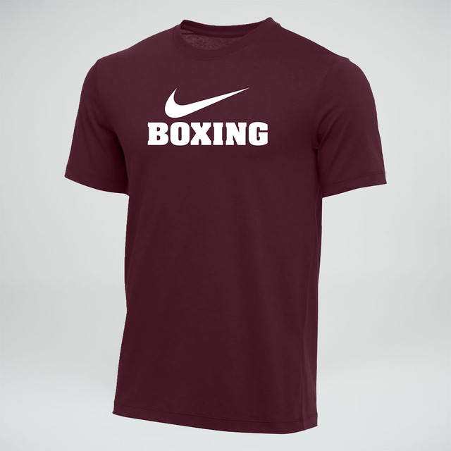 Nike Men's Boxing 100% Cotton Crew Tee - Maroon