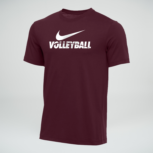 Nike Men's Volleyball 100% Cotton Crew Tee - Maroon