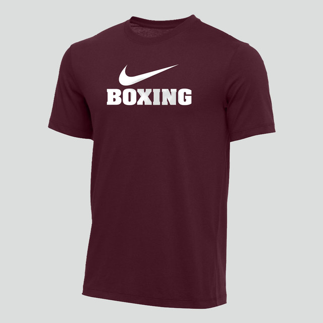 Nike Youth Boxing 100% Cotton Crew Tee - Maroon