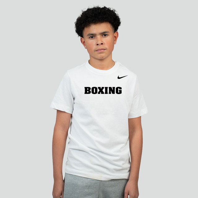Nike Youth Boxing Dri-Fit Cotton Tee - White
