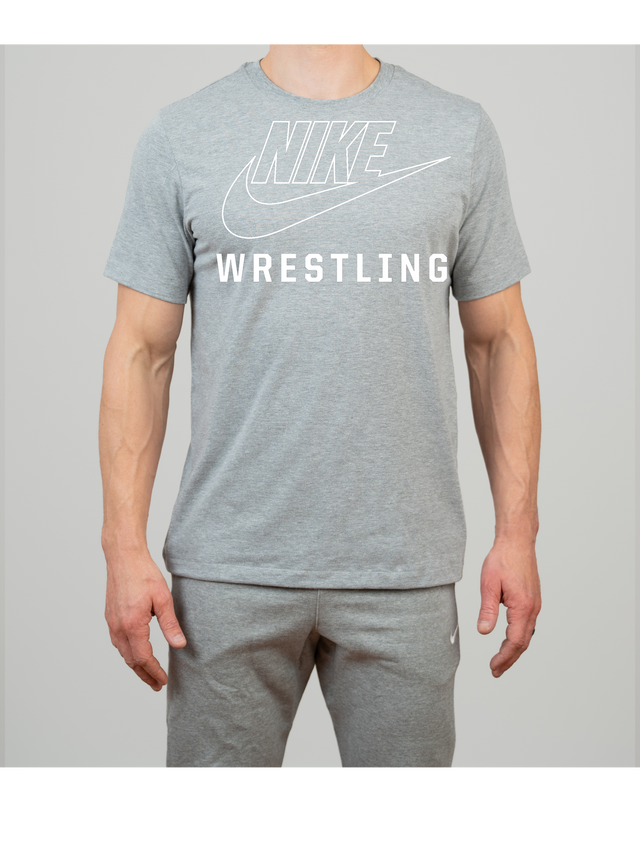 Nike Men's Wrestling Futura Dri-Fit Cotton Tee - Grey