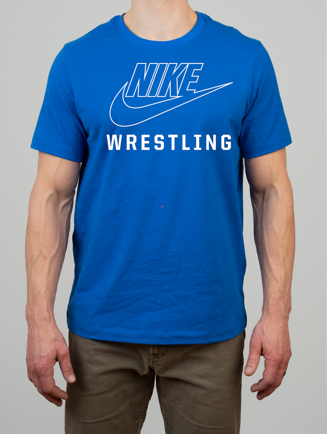 Nike Men's Wrestling Futura Dri-Fit Cotton Tee - Royal Blue
