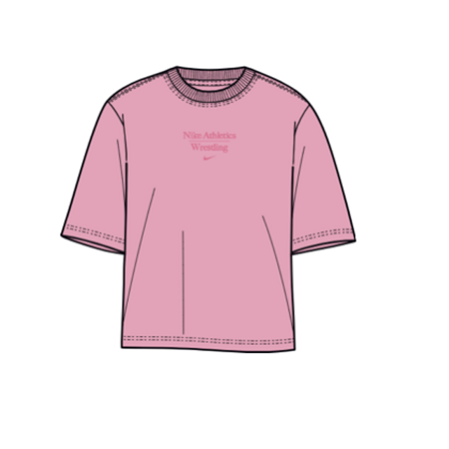 Nike Women's Wrestling Athletic SS Boxy Tee - Pink Foam 