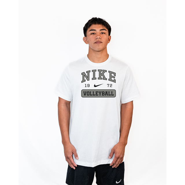 Nike Men's Volleyball 1972 Retro Style 100% Cotton Tee - White
