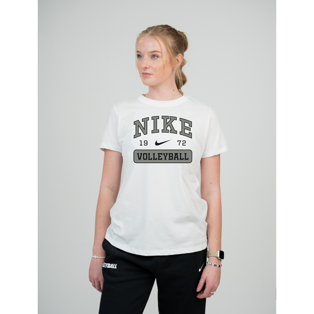 Nike Women's Volleyball 1972 Retro Style 100% Cotton Tee - White