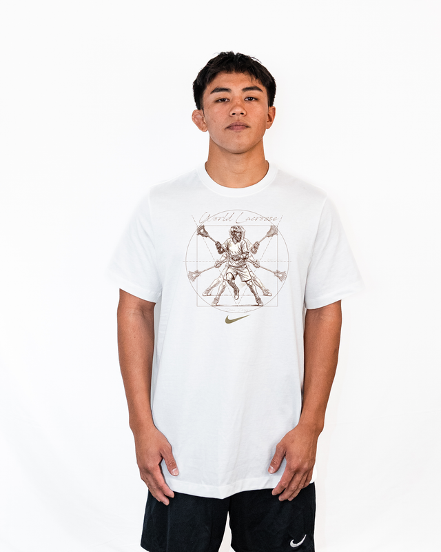Nike Men's World Lacrosse Athlete Dri-Fit Cotton Tee - White