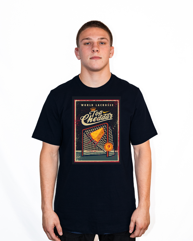 Nike Men's World Lacrosse Top Cheddar Dri-Fit  Cotton Tee - Black
