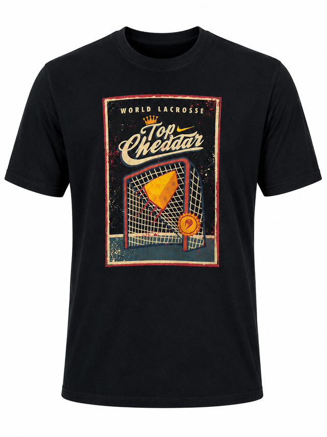 Nike Men's World Lacrosse Top Cheddar Dri-Fit  Cotton Tee - Black