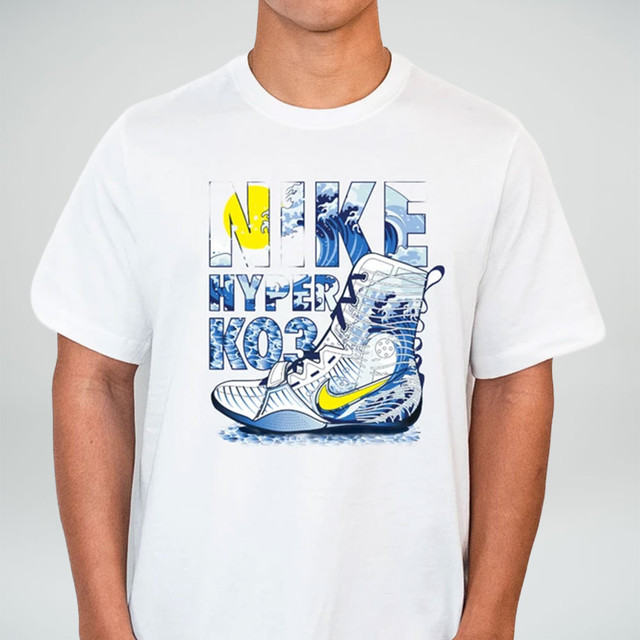 Nike Men's Boxing  HyperKO 3 100% Cotton Tee - White/Blue/Yellow