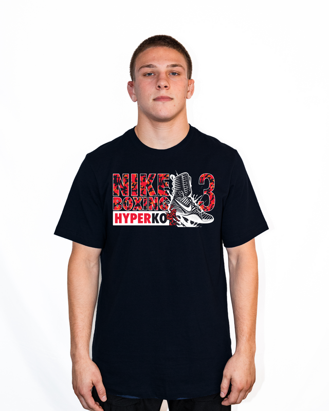 Nike Men's Boxing HyperKO 3 Dri-Fit Cotton Tee - Black/Red/White