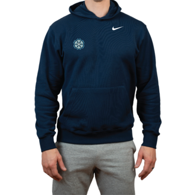 Nike Men's Club Fleece Pullover Hoodie - Snowflake - Navy
