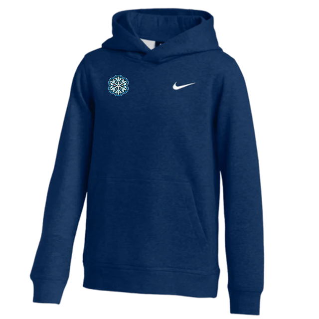 Nike Youth Club Fleece Pullover Hoodie - Snowflake - Navy
