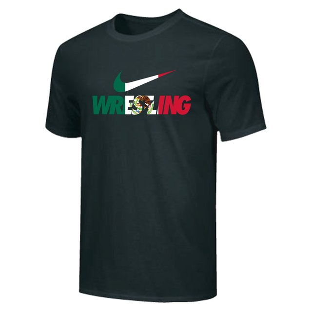 Nike Men's 100% Cotton Tee - Mex Wrestling Pattern - Black