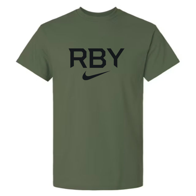 Nike Men's Dri-Fit Cotton Tee - RBY Solid Dark Swoosh - Medium Olive