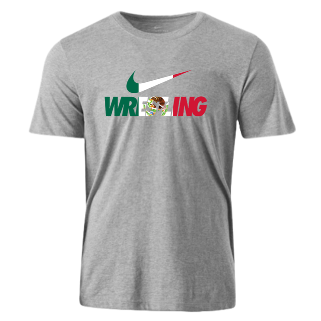 Nike Youth 100% Cotton Tee - Mex Wrestling Pattern - Grey