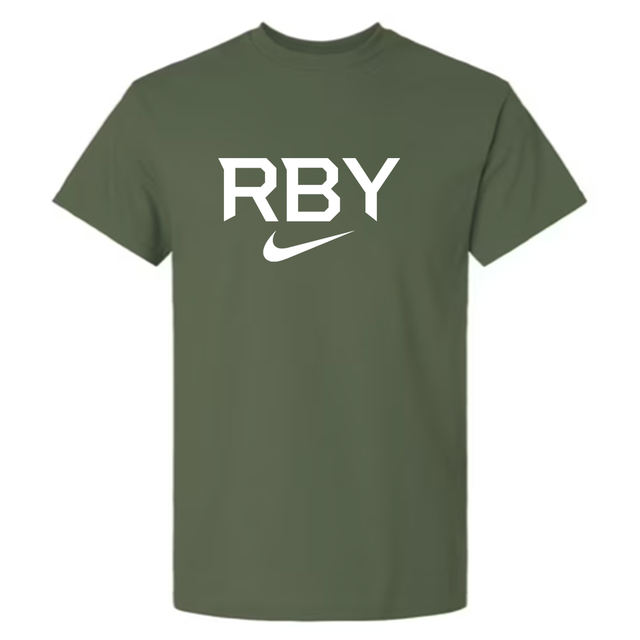 Nike Men's Dri-Fit Cotton Tee - RBY Solid Light Swoosh - Medium Olive