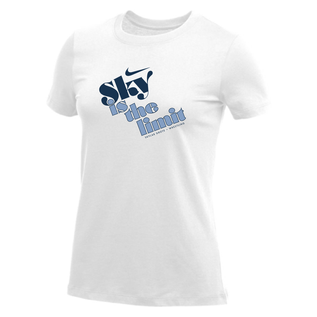Nike Women's 100% Cotton S/S Tee - Sky is The Limit - White