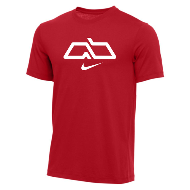 Nike Men's 100% Cotton S/S Tee - AB Swoosh - Red