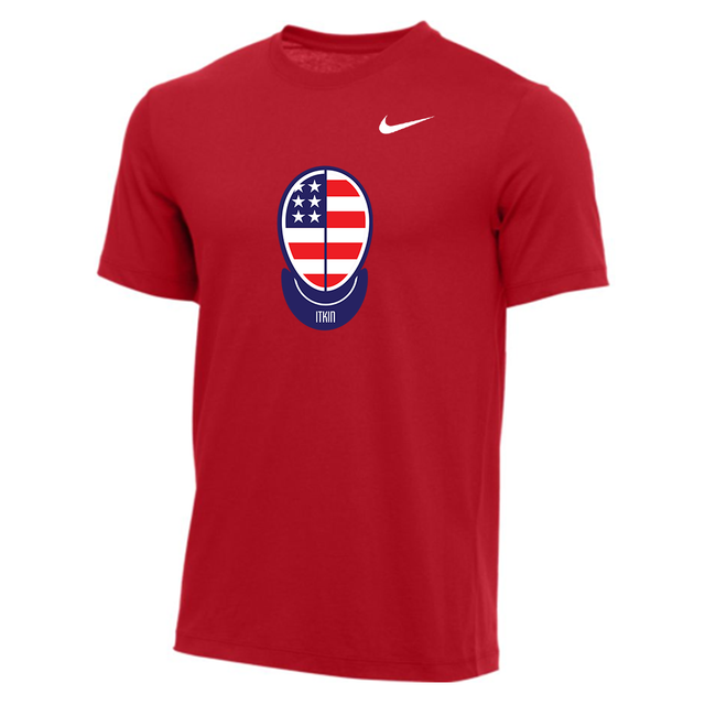 Nike Youth Dri-FIT Cotton Tee - NI Helmet - Red