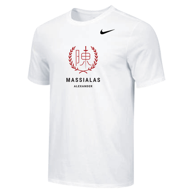 Nike Men's S/S 100% Cotton Tee - Massialas Crimson Dark - White