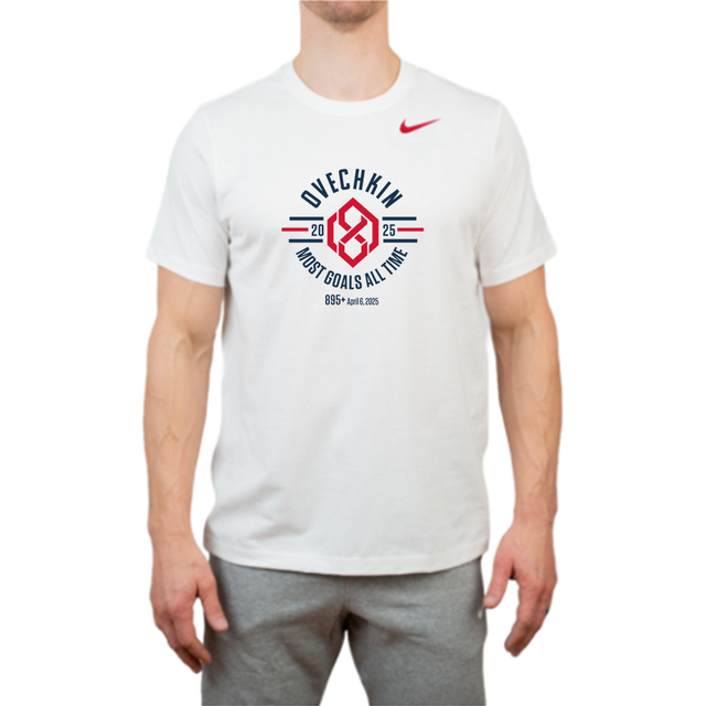 Nike Men's 100% Cotton Tee - Ovechkin Circle Dark - White