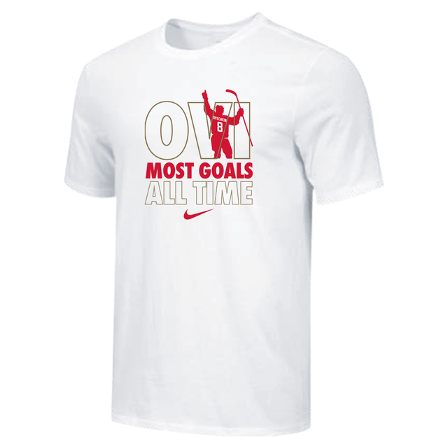 Nike Men's 100% Cotton Tee - OVI Most Goals Metallic - White