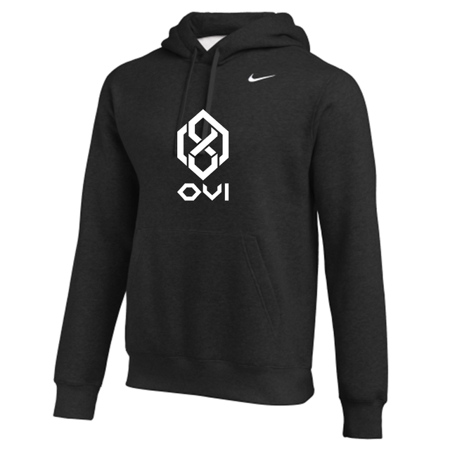 Nike Men's Club Fleece Pullover Hoodie - OVI Light - Black