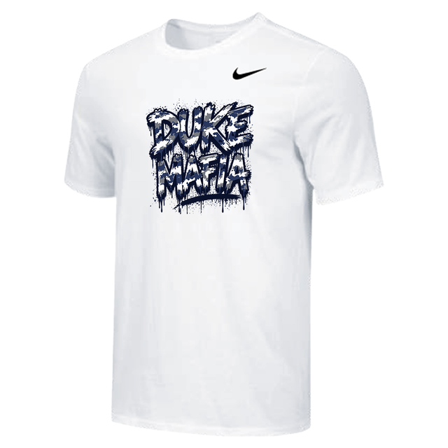 Nike Youth Wrestling Grey Graffiti Full Center Dri-Fit Cotton S/S Tee - White
