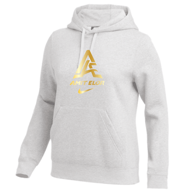 Nike Womens Wrestling AE Monogram with Name And Swoosh With Amit Flex Club Fleece Hoodie - White