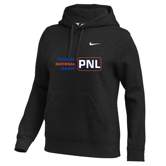 Nike Women's Club Fleece Pullover Hoodie - PNL Text Light - Black