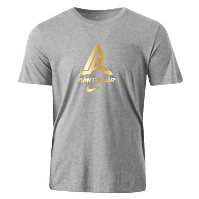 Nike Youth Wrestling AE Monogram With Name and Swoosh Dri-Fit Cotton SS Tee - Grey