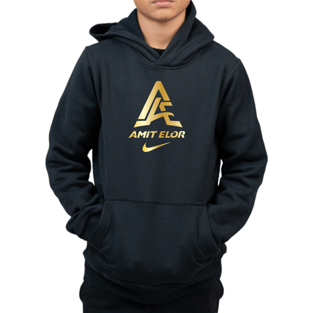 Nike Youth Wrestling AE Monogram with Name And Swoosh With Amit Flex Club Fleece Hoodie - Black
