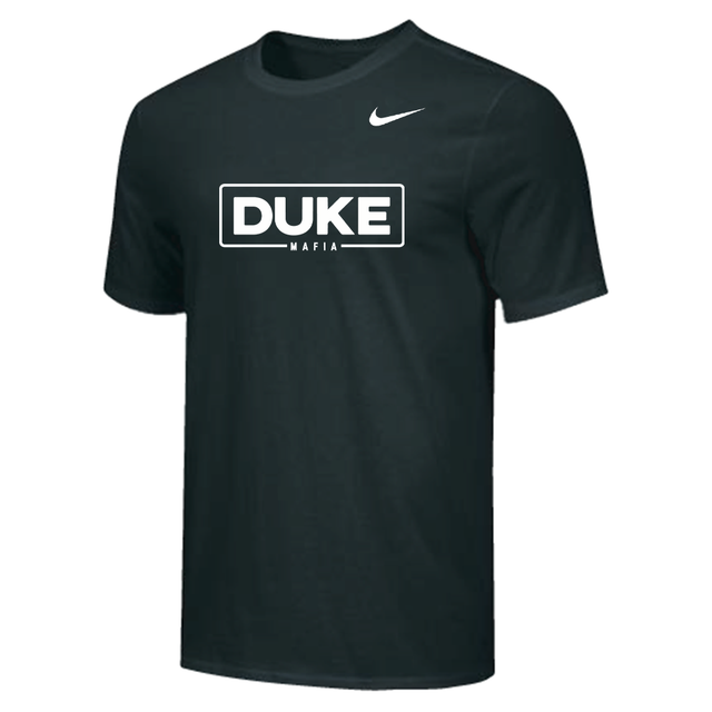 Nike Mens Wrestling Duke Wordmark Full Center Dri-Fit Cotton S/S Tee - Black
